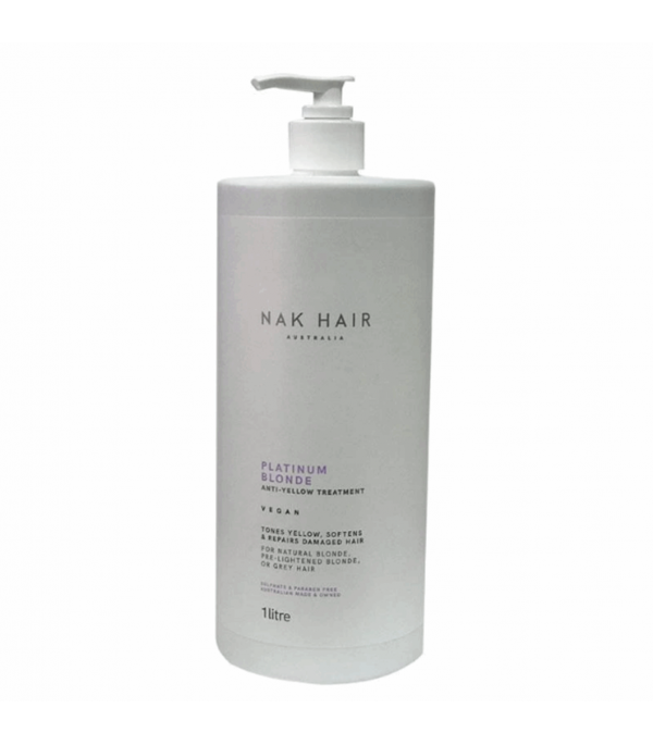 NAK Platinum Blonde Treatment. Anti-Yellow 60 second repair 1 Litre.