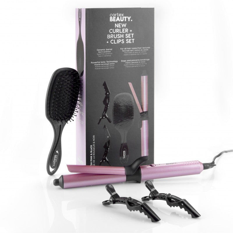 Cortex Beauty Set de rizador de pelo, cepillo y pinzas